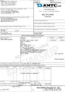 Mẫu Bill Of Lading